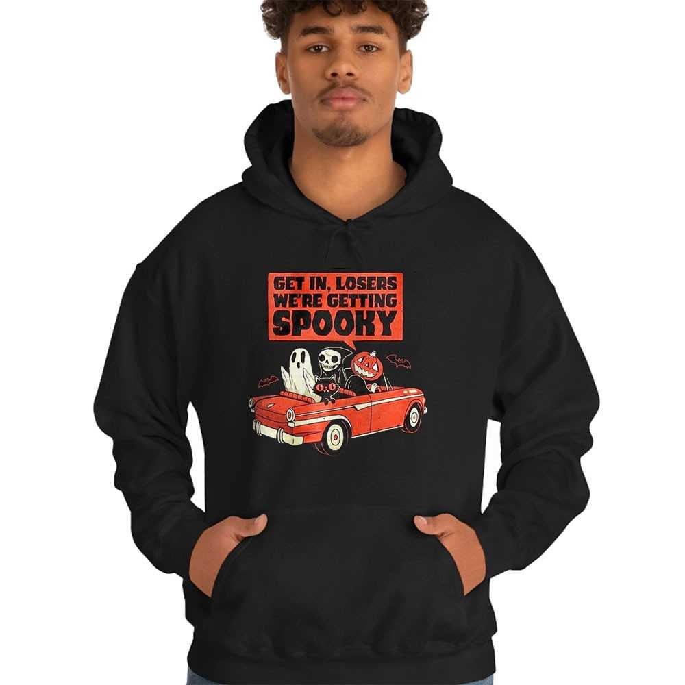 Get In Losers We’re Getting Spooky Halloween Car Ride Tee Get In Losers We’re Getting Spooky Halloween Car Ride Tee