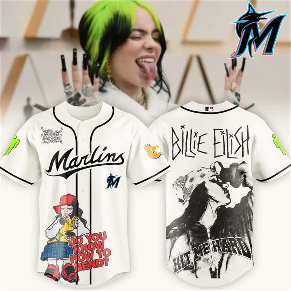 Billie Eilish Marlins Do You Know How To Bend Baseball Jersey