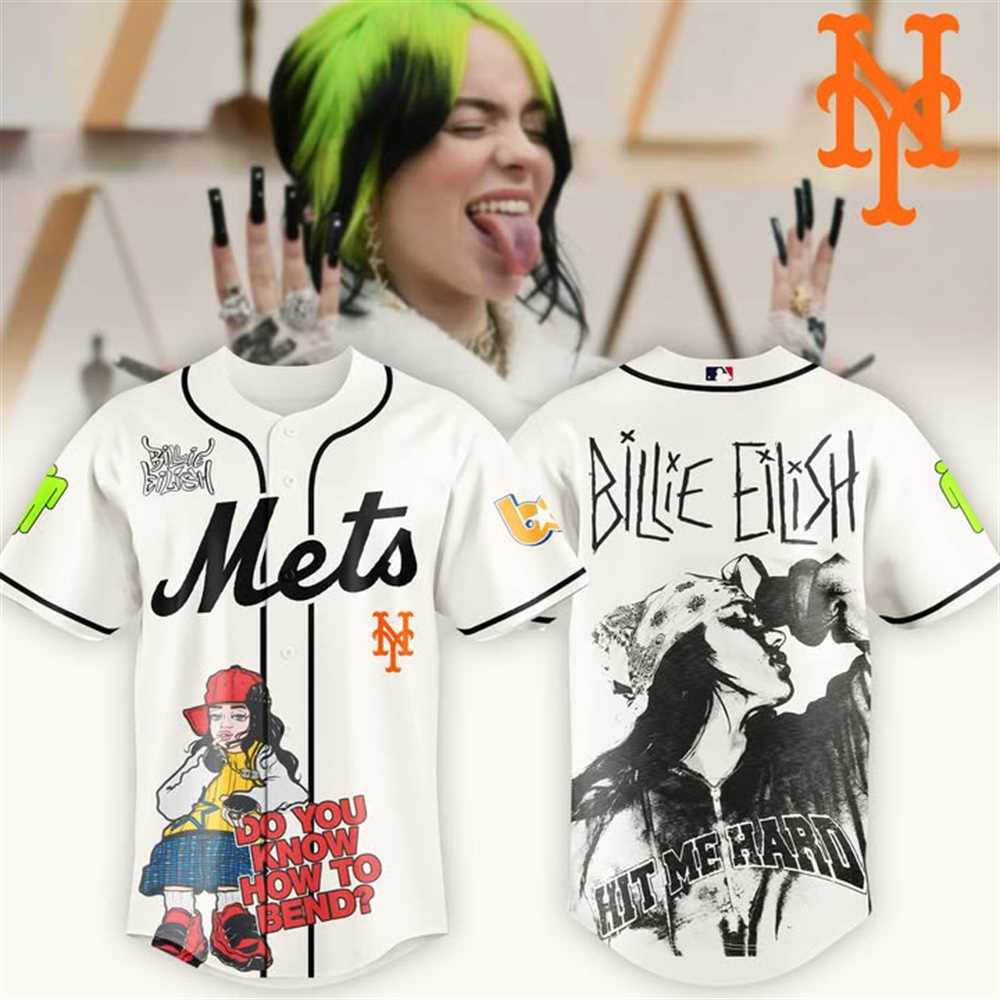 Billie Eilish Mets Hit Me Hard Baseball Jersey