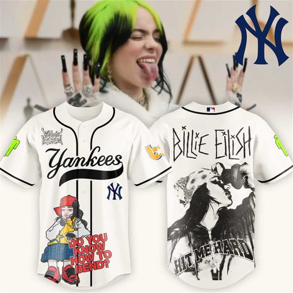 Billie Eilish Yankees Hit Me Hard Baseball Jersey