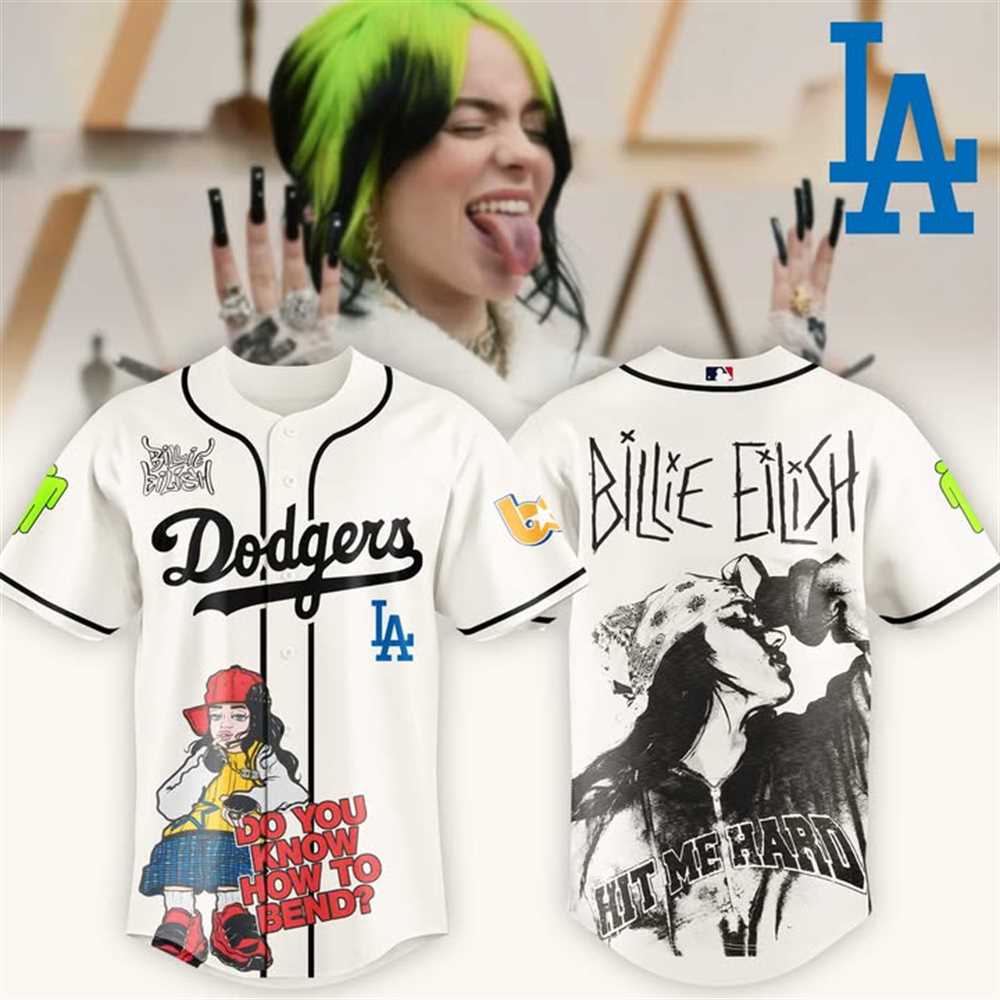 Dodgers Billie Eilish Hit Me Hard Baseball Jersey