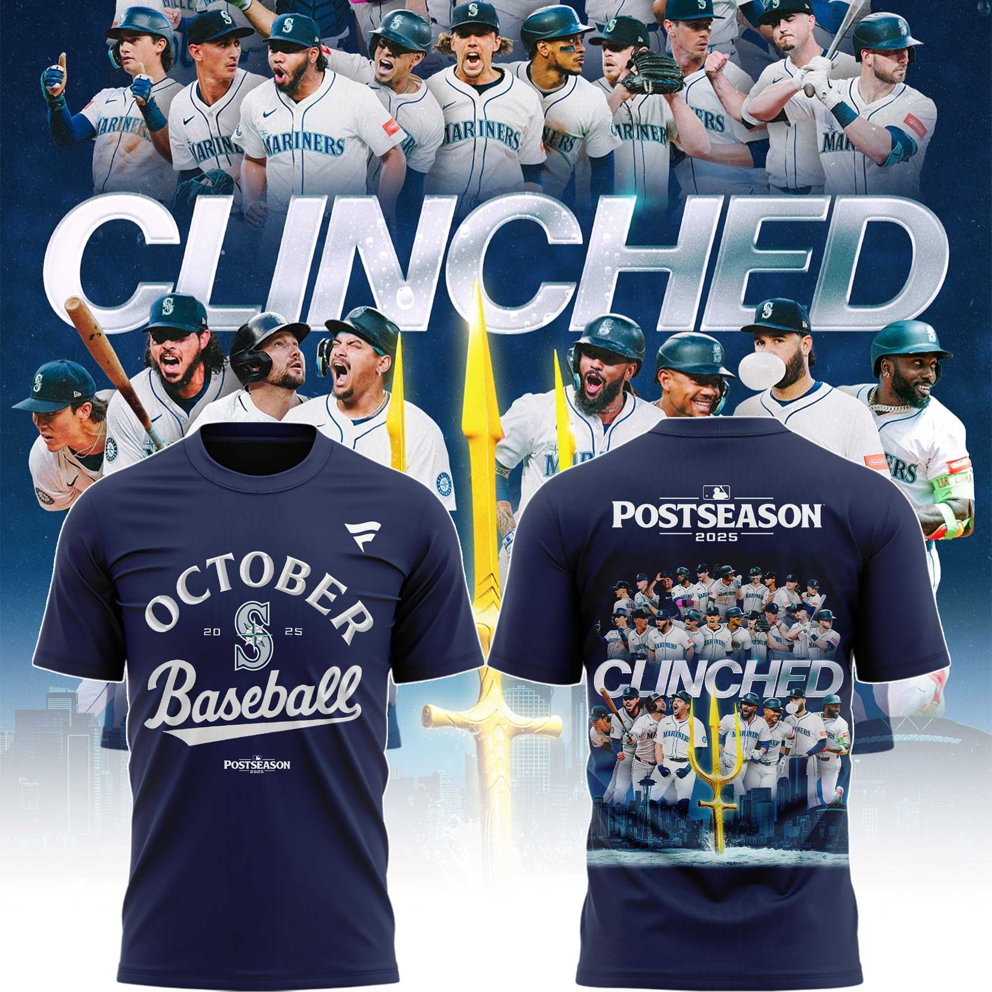 Seattle Mariners October Clinched Tee 2025