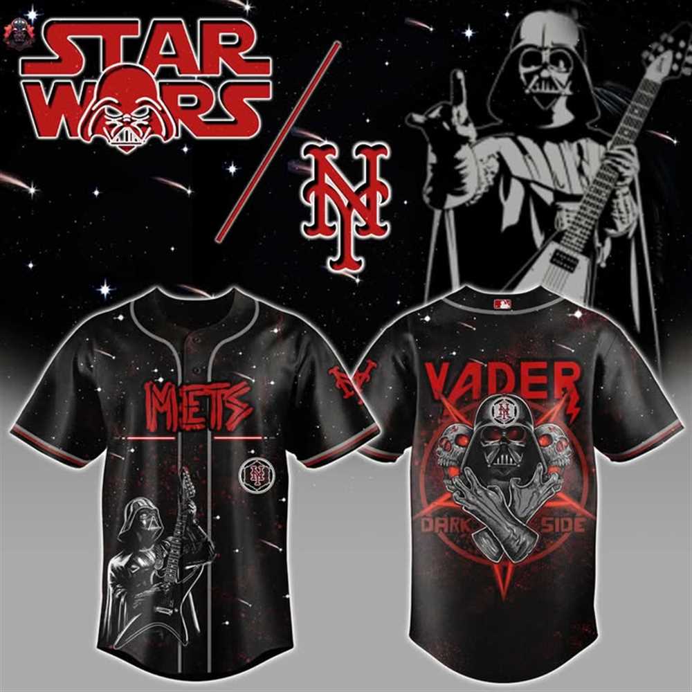 Star Wars Mets Vader Dark Side Heavy Metal Baseball Jersey Star Wars Mets Vader Dark Side Heavy Metal Baseball Jersey