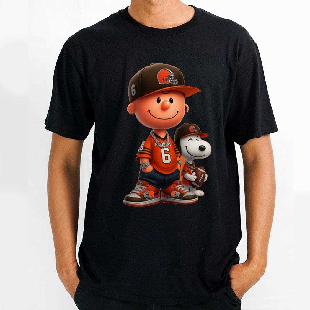 Cleveland Browns Charlie Brown And Snoopy Game Day Crewneck