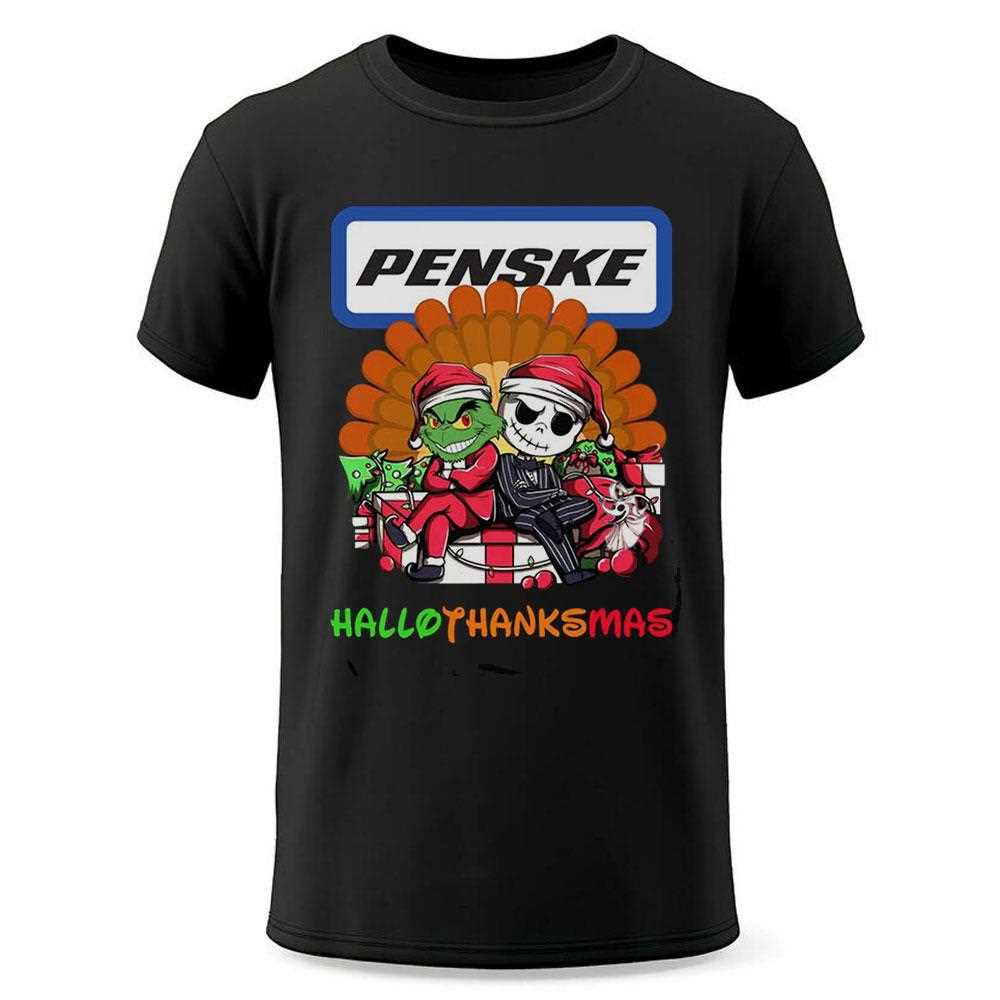 Penske Grinch And Jack Skellington Hallothanksmas Tee Penske Grinch And Jack Skellington Hallothanksmas Tee