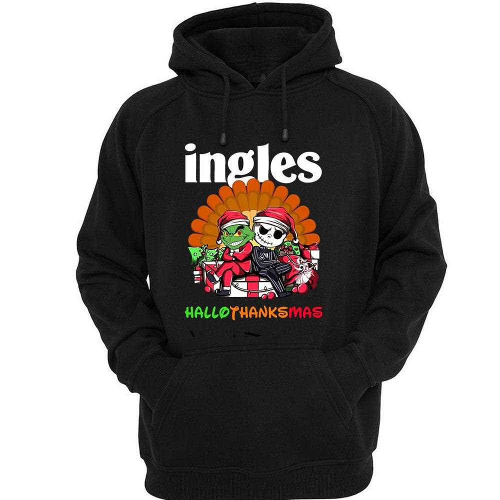 Ingles Grinch And Jack Skellington Hallothanksmas Tee Ingles Grinch And Jack Skellington Hallothanksmas Tee