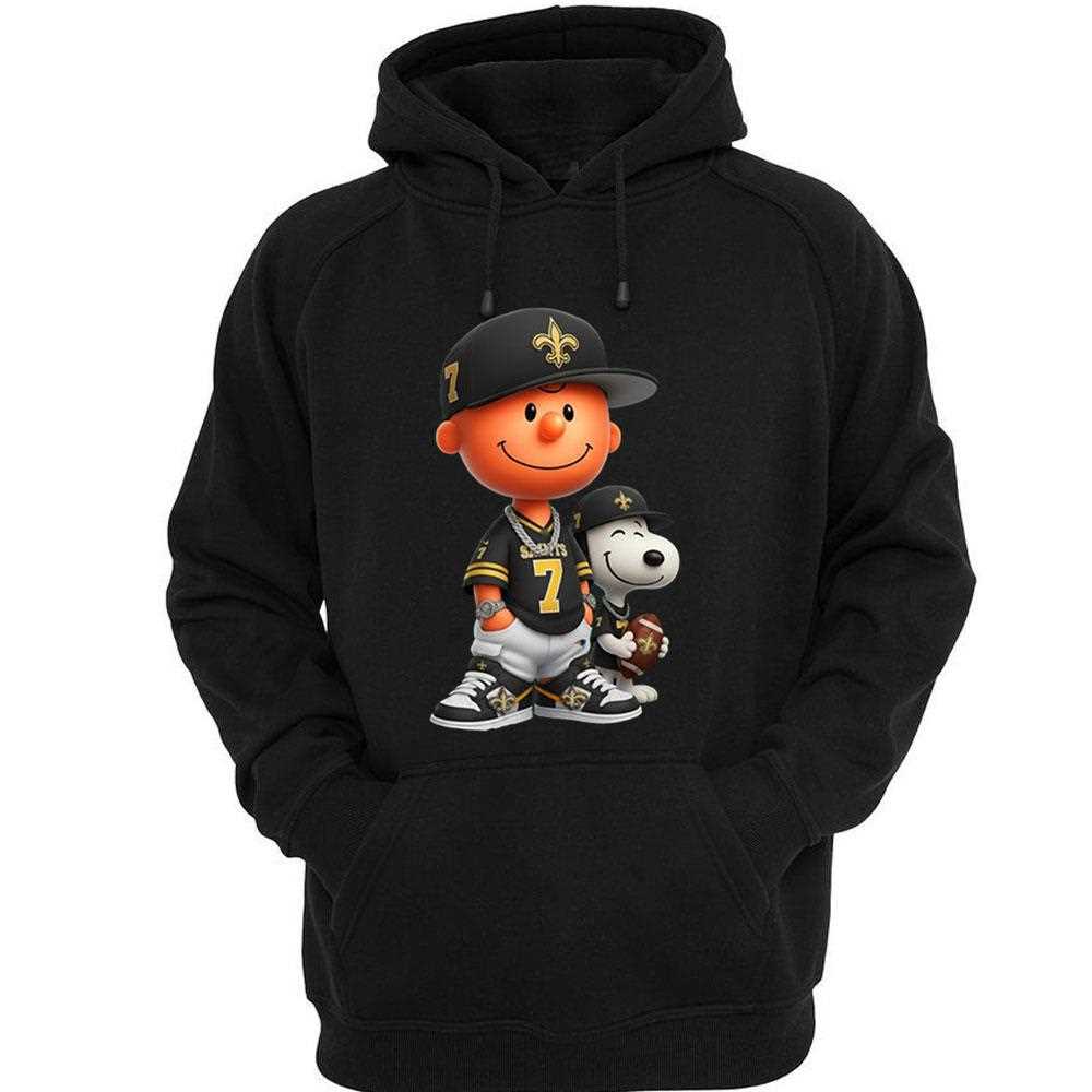 New Orleans Saints Charlie Brown Snoopy Peanuts Crewneck Sweatshirt New Orleans Saints Charlie Brown Snoopy Peanuts Crewneck Sweatshirt