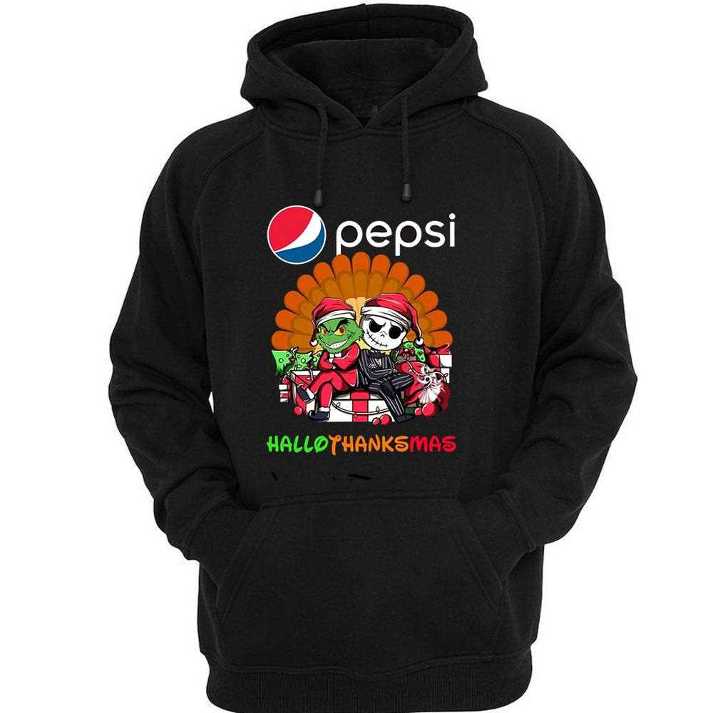 Pepsi Grinch And Jack Skellington Hallothanksmas Tee Pepsi Grinch And Jack Skellington Hallothanksmas Tee