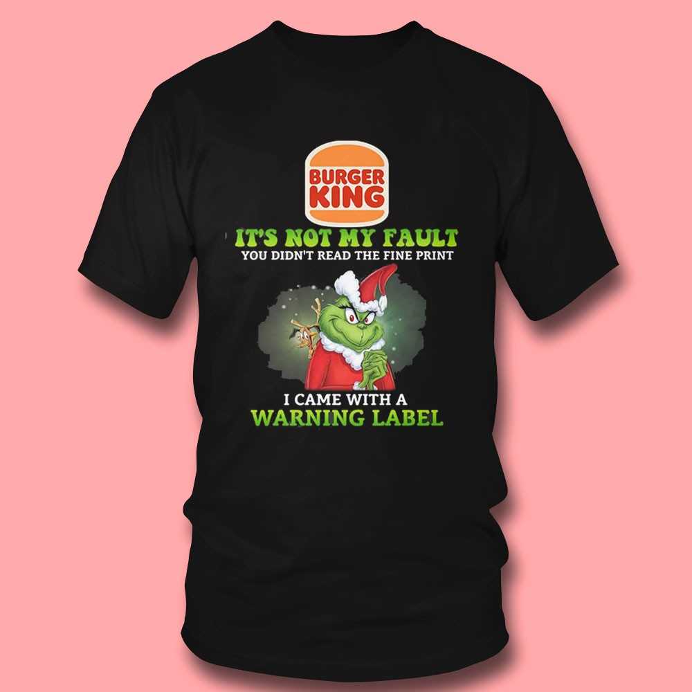 Burger King Grinch Warning Label Tee
