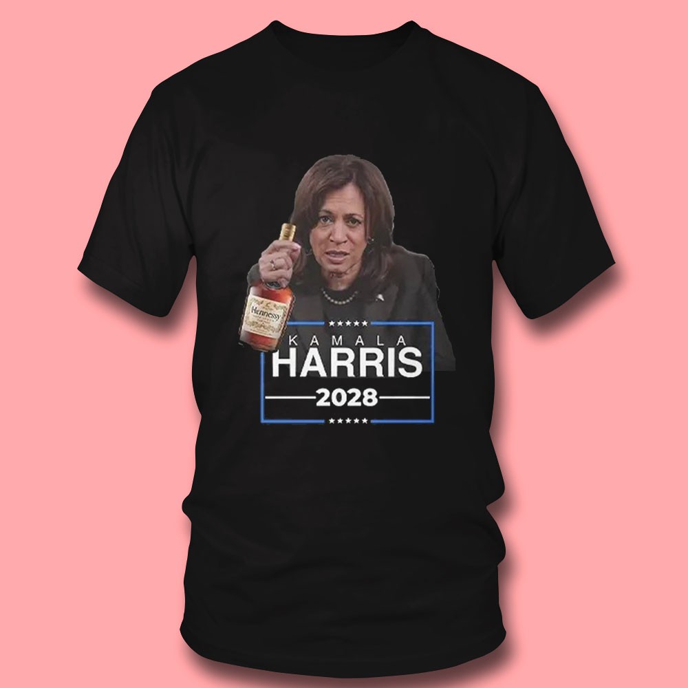 Drunk Aunt Kamala Harris Running In 2028 Hennessy Bottle T-shirt