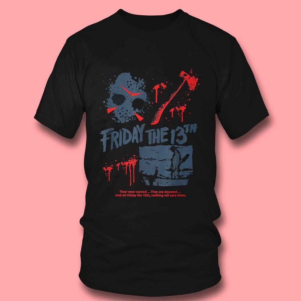 Friday The 13th Jason Mask And Axe Splatter T-shirt Friday The 13th Jason Mask And Axe Splatter T-shirt