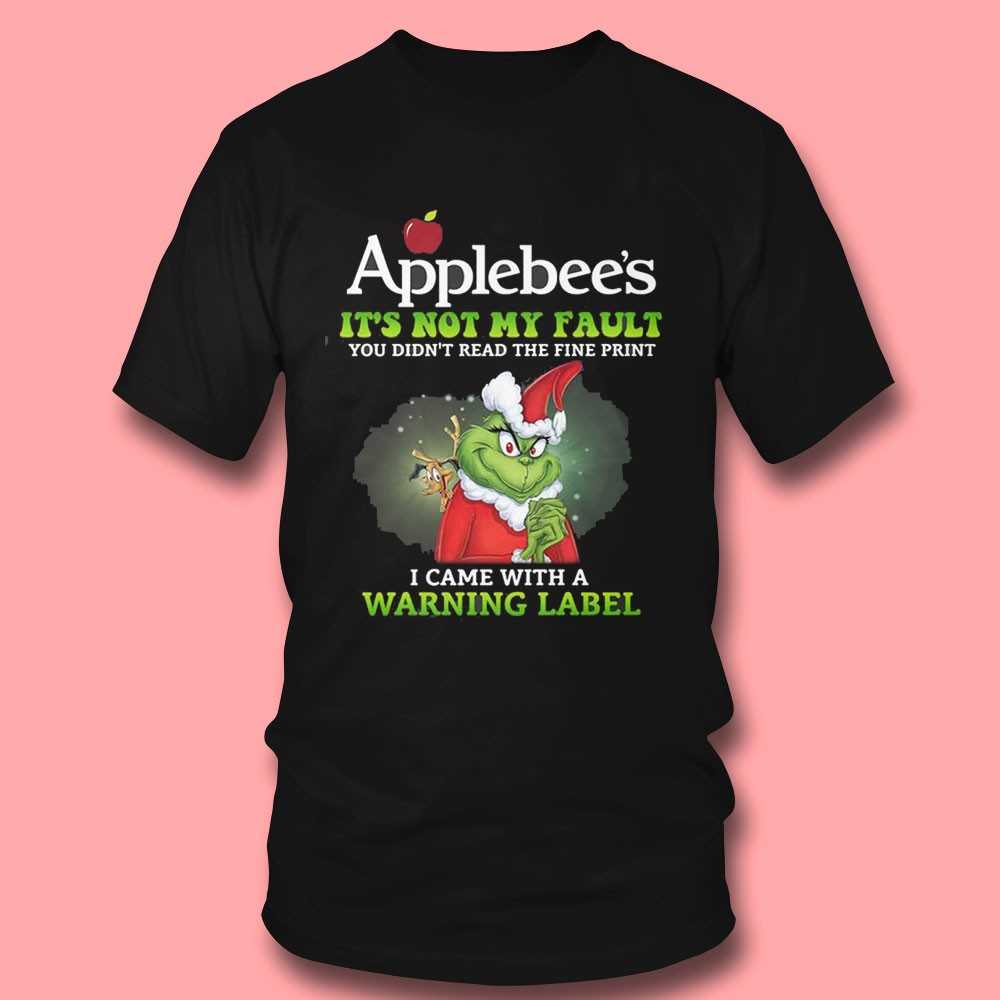 Grinch Applebee’s Warning Label T-shirt