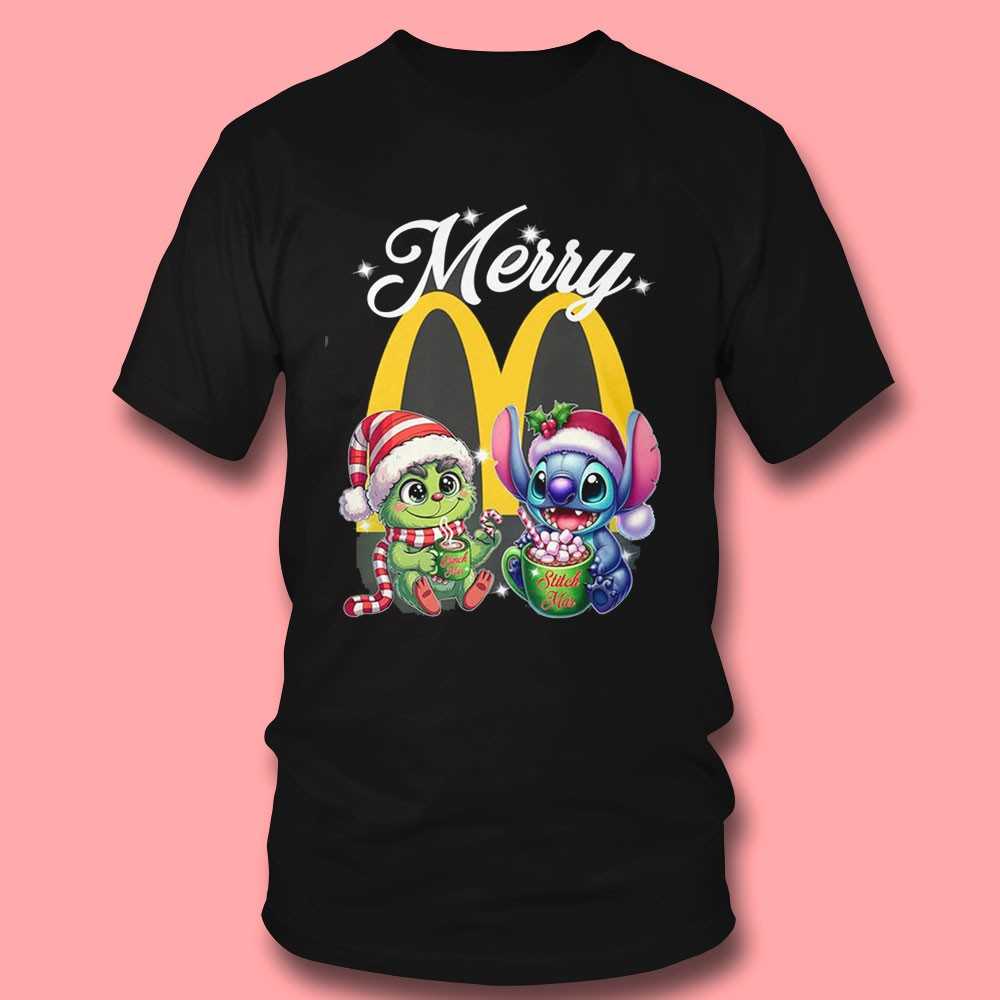 Merry Grinch And Stitch Mcdonald’s Christmas T-shirt