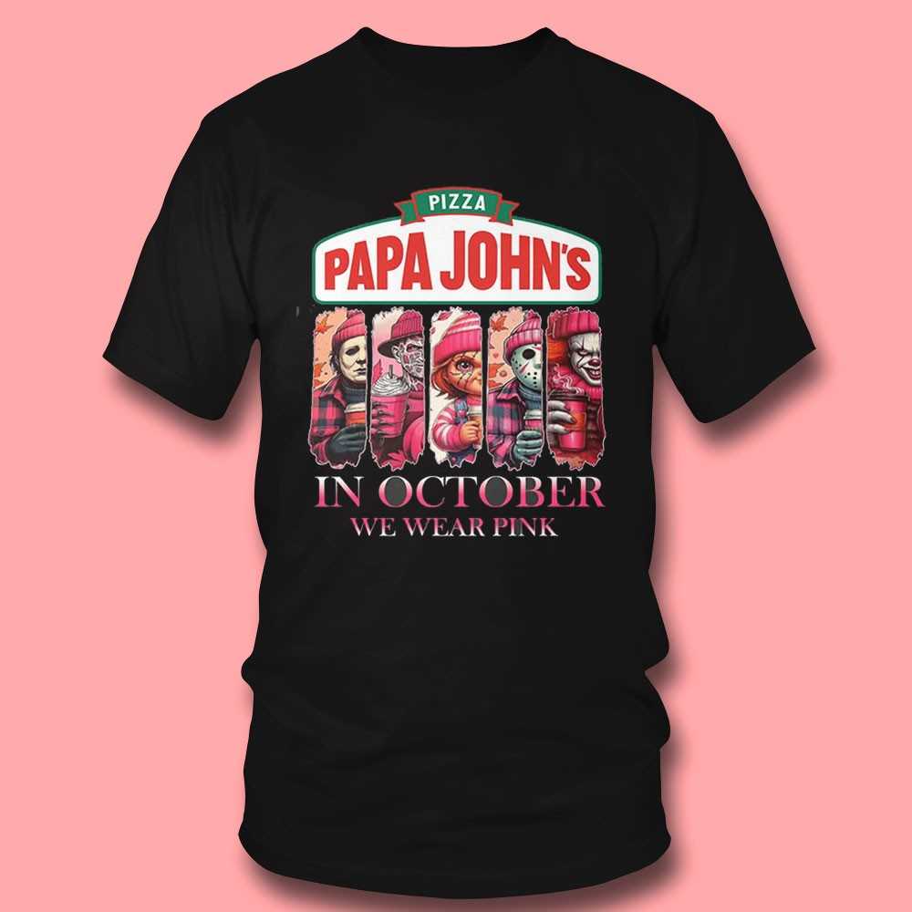 Pizza Hut Horror Characters In October We Wear Pink Tee Pizza Hut Horror Characters In October We Wear Pink Tee