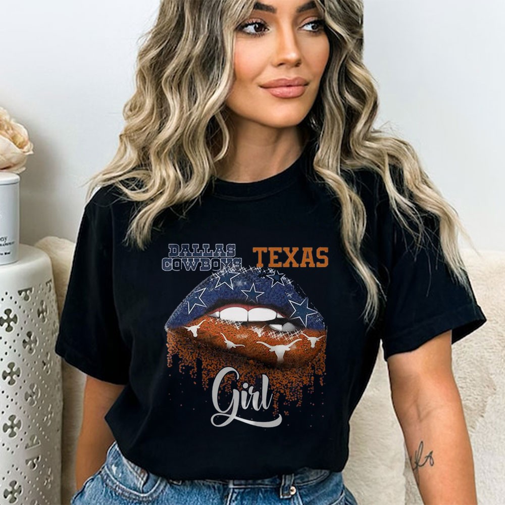 Dallas Cowboys Texas Girl Lips Sweatshirt Dallas Cowboys Texas Girl Lips Sweatshirt