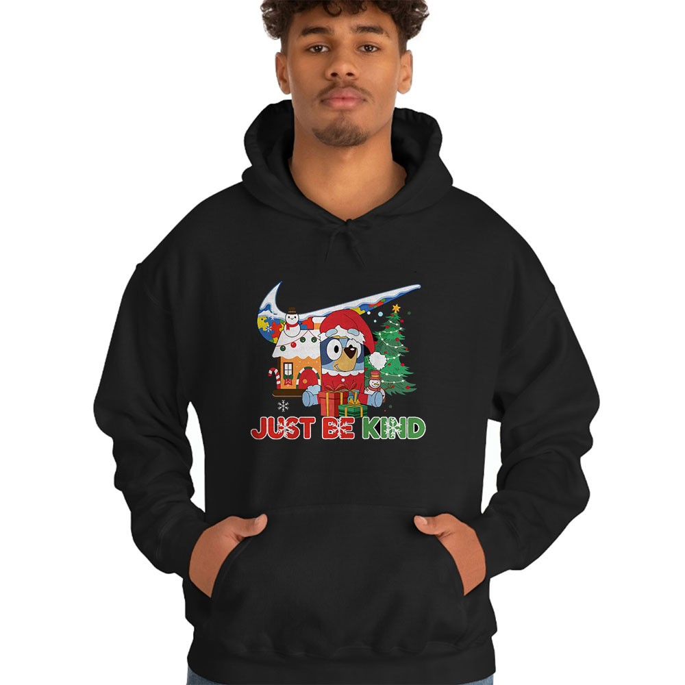 Bluey Just Be Kind Nike Autism Christmas T-shirt Bluey Just Be Kind Nike Autism Christmas T-shirt