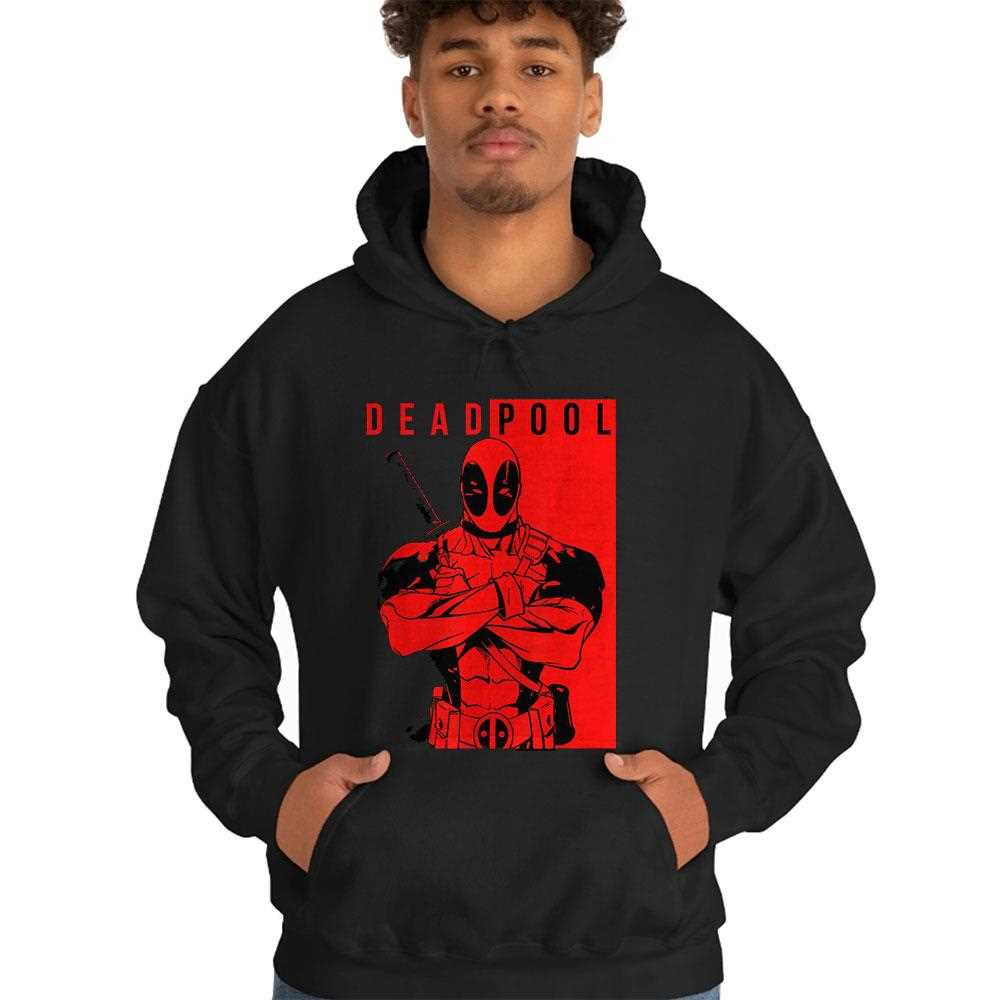 Deadpool Red Black Crossed Arms Tee Deadpool Red Black Crossed Arms Tee