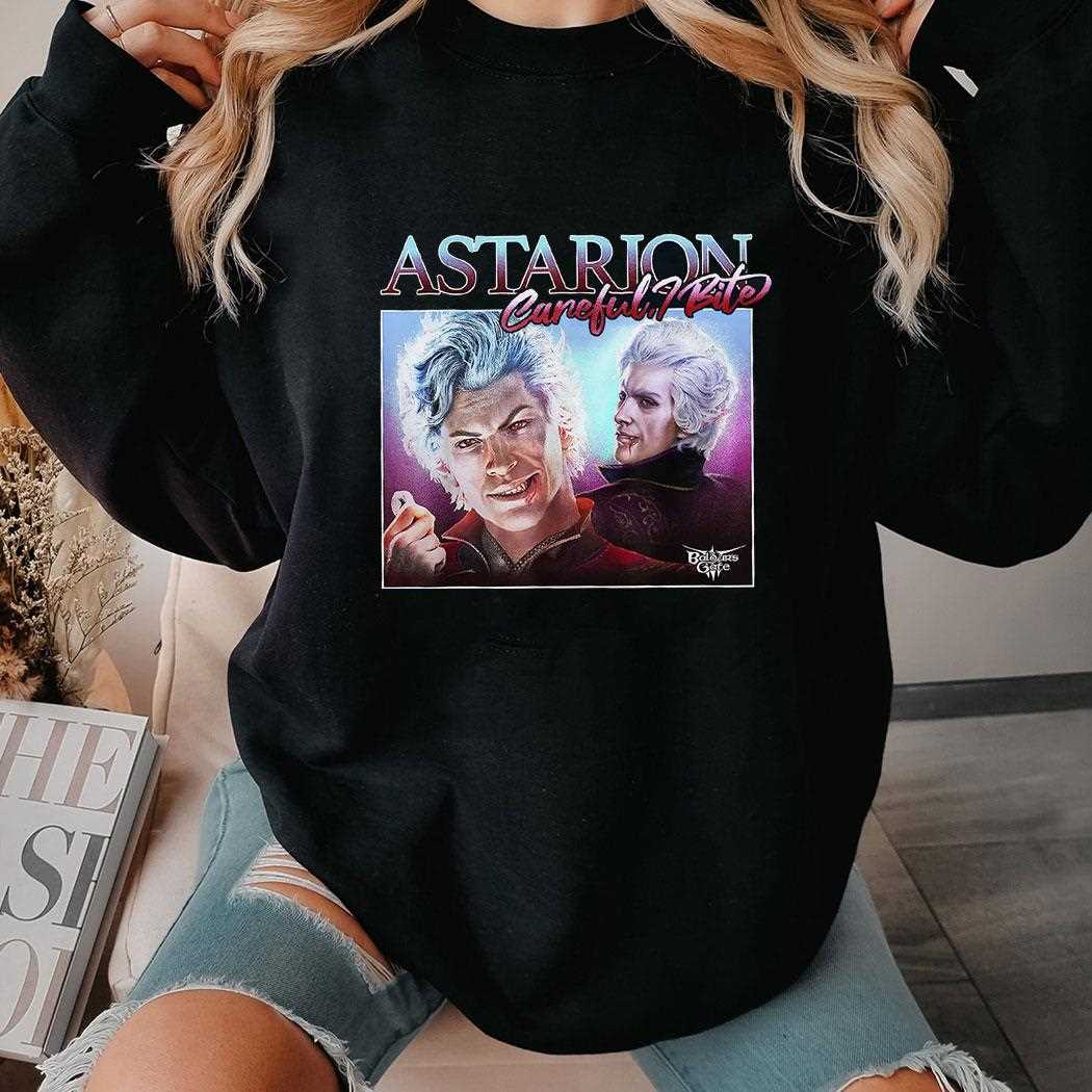 Astarion Careful I Bite Baldur’s Gate 3 Astarion T-shirt Astarion Careful I Bite Baldur’s Gate 3 Astarion T-shirt
