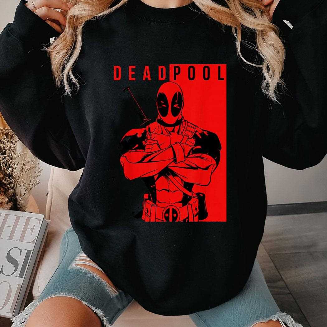 Deadpool Red Black Crossed Arms Tee Deadpool Red Black Crossed Arms Tee