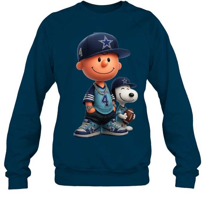Dallas Cowboys Charlie Brown Snoopy Peanuts Crewneck Sweatshirt Dallas Cowboys Charlie Brown Snoopy Peanuts Crewneck Sweatshirt