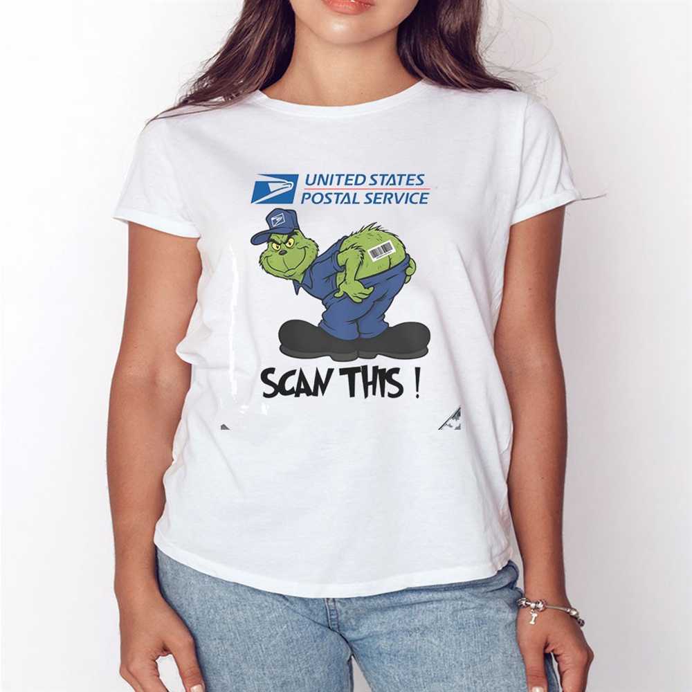 Grinch Postal Service Scan This It’s The Most Wonderful Time Of The Year Tee