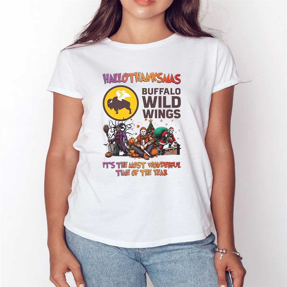 Hallothanksmas Horror Crew Buffalo Wild Wings It’s The Most Wonderful Time Of The Year Tee