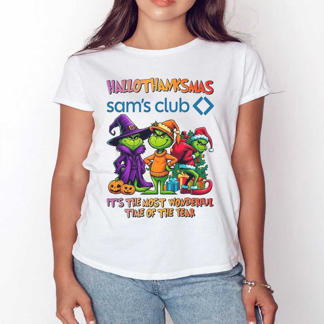 Sam’s Club Hallothanksmas Grinch Trio Tee Sam’s Club Hallothanksmas Grinch Trio Tee