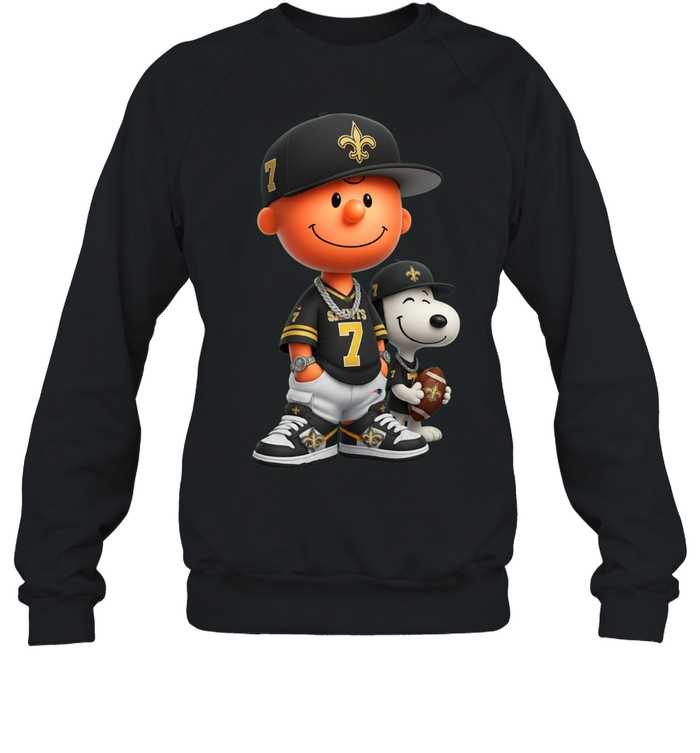 New Orleans Saints Charlie Brown Snoopy Peanuts Crewneck Sweatshirt New Orleans Saints Charlie Brown Snoopy Peanuts Crewneck Sweatshirt