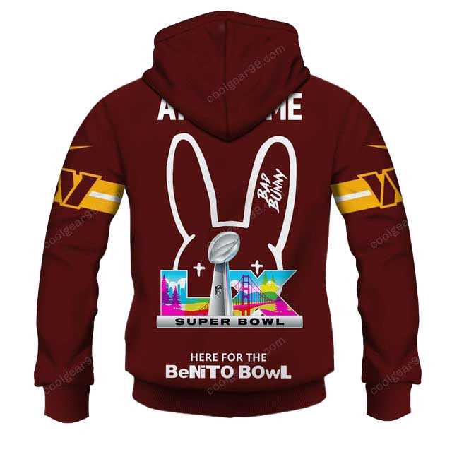 Washington Commanders X Bad Bunny Super Bowl Lx 2026 Hoodie