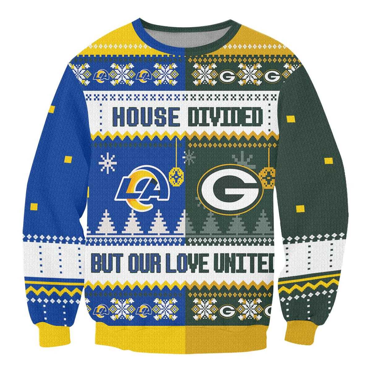 Indianapolis Colts Green Bay Packers House Divided But Our Love United Ugly Christmas Sweater Indianapolis Colts Green Bay Packers House Divided But Our Love United Ugly Christmas Sweater