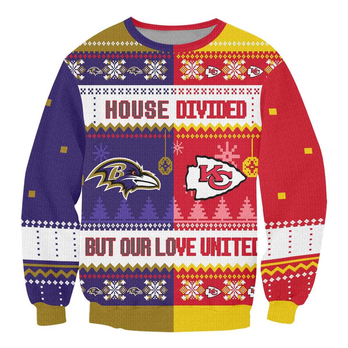 Indianapolis Colts Green Bay Packers House Divided But Our Love United Ugly Christmas Sweater Indianapolis Colts Green Bay Packers House Divided But Our Love United Ugly Christmas Sweater