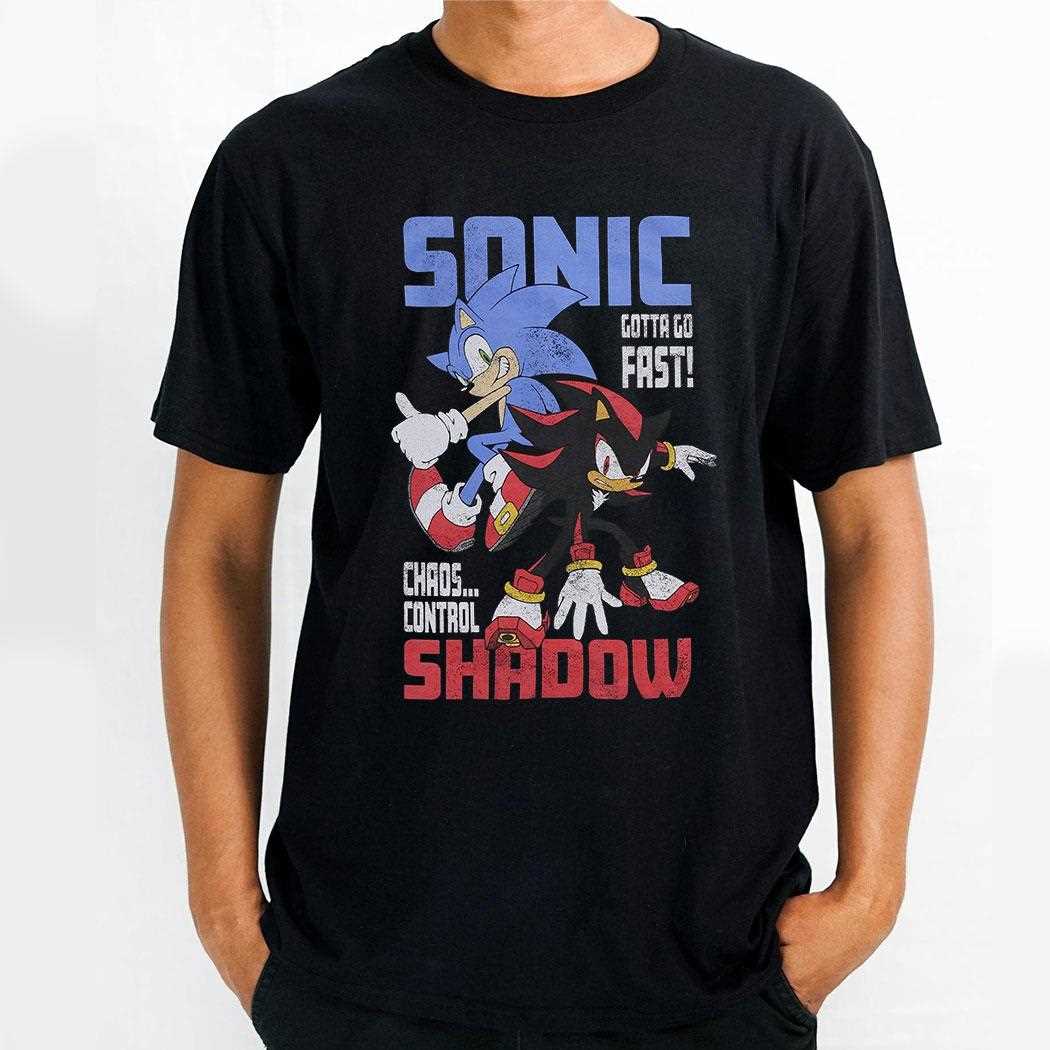 Sonic The Hedgehog Sonic & Shadow Duo Slogan T-shirt