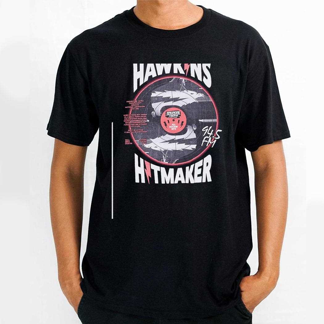 Stranger Things Hawkins Hitmaker 945 Fm Vinyl T-shirt Stranger Things Hawkins Hitmaker 945 Fm Vinyl T-shirt