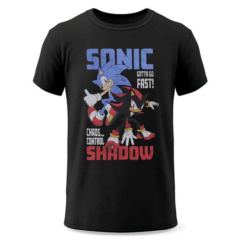 Sonic The Hedgehog Sonic & Shadow Duo Slogan T-shirt