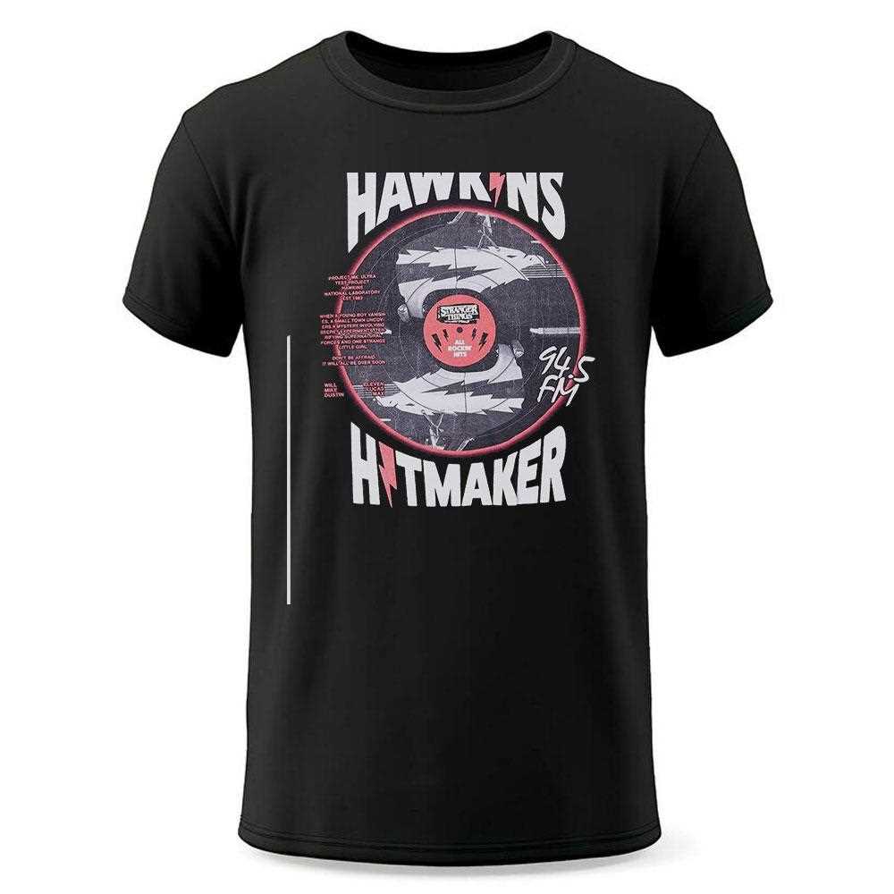 Stranger Things Hawkins Hitmaker 945 Fm Vinyl T-shirt