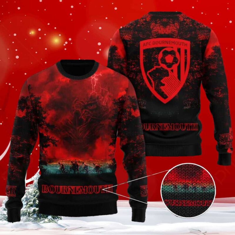 Afc Bournemouth X Stranger Things Ugly Christmas Sweater