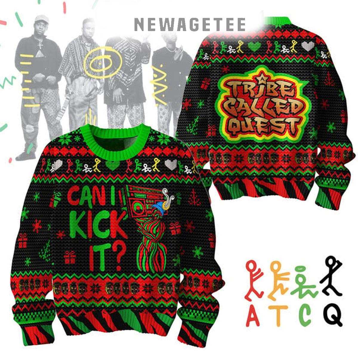A Tribe Called Quest Be Merry Christmas Can I Kick 2025 Ugly Christmas Sweater