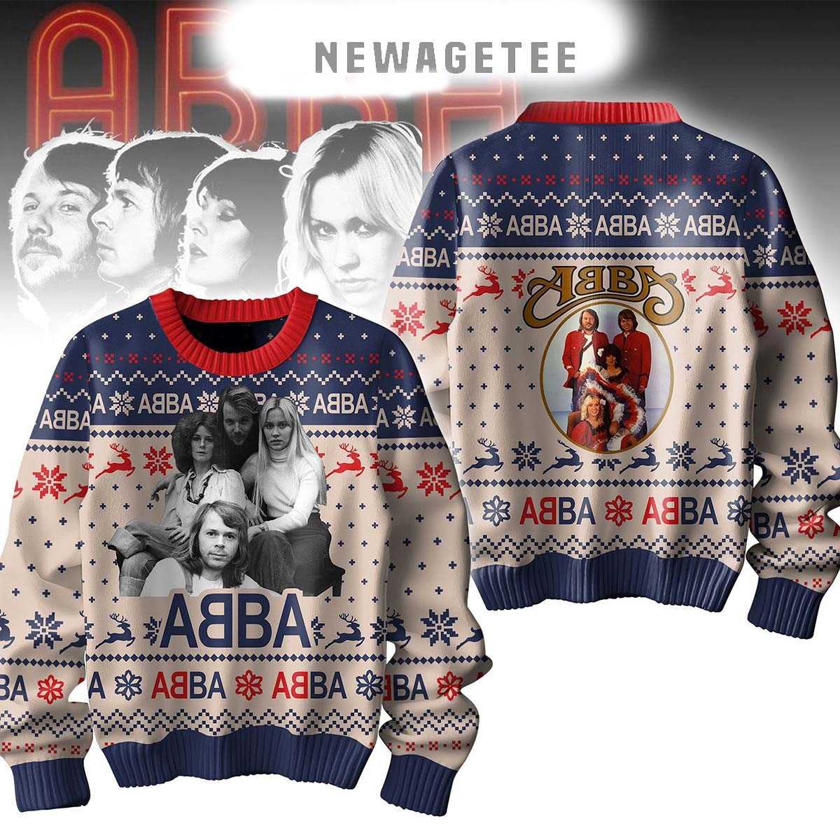 Abba Merry Christmas And Happy New Year 2025 Ugly Sweater