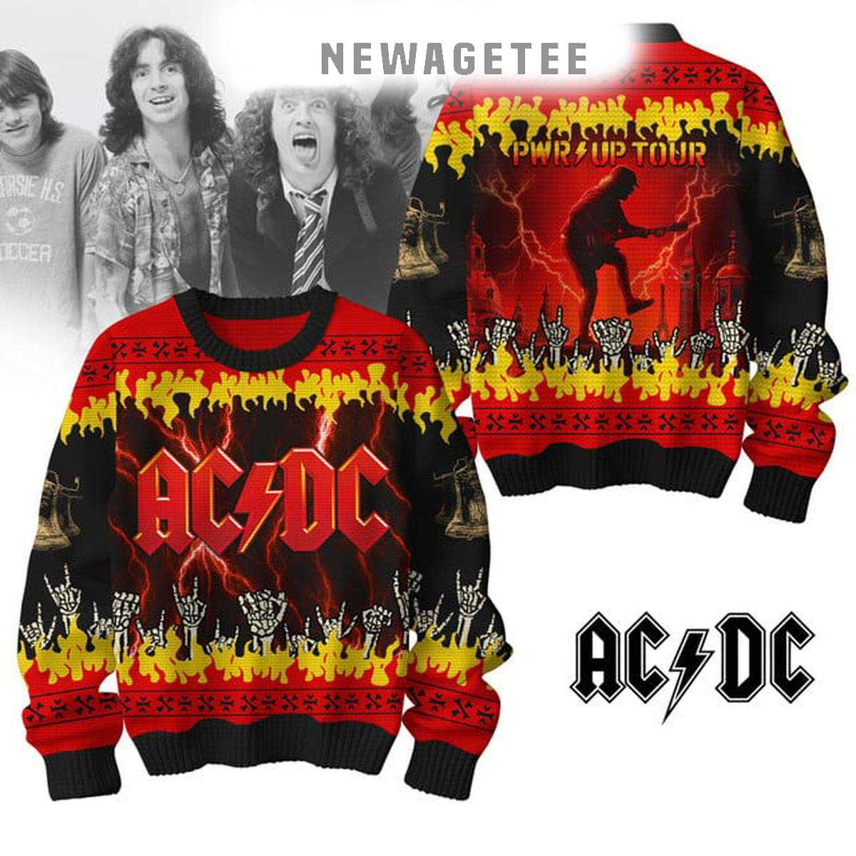Acdc Pwr Up Tour Merry Our Christmas Together 2025 Ugly Christmas Sweater