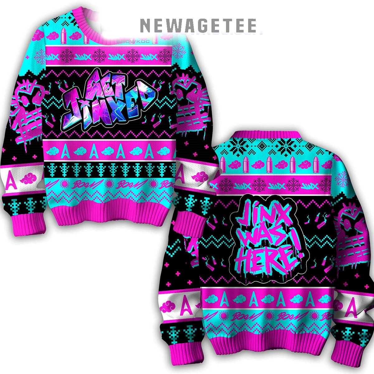 Arcane League Of Legends Jinx Was Here 2025 Ugly Christmas Sweater