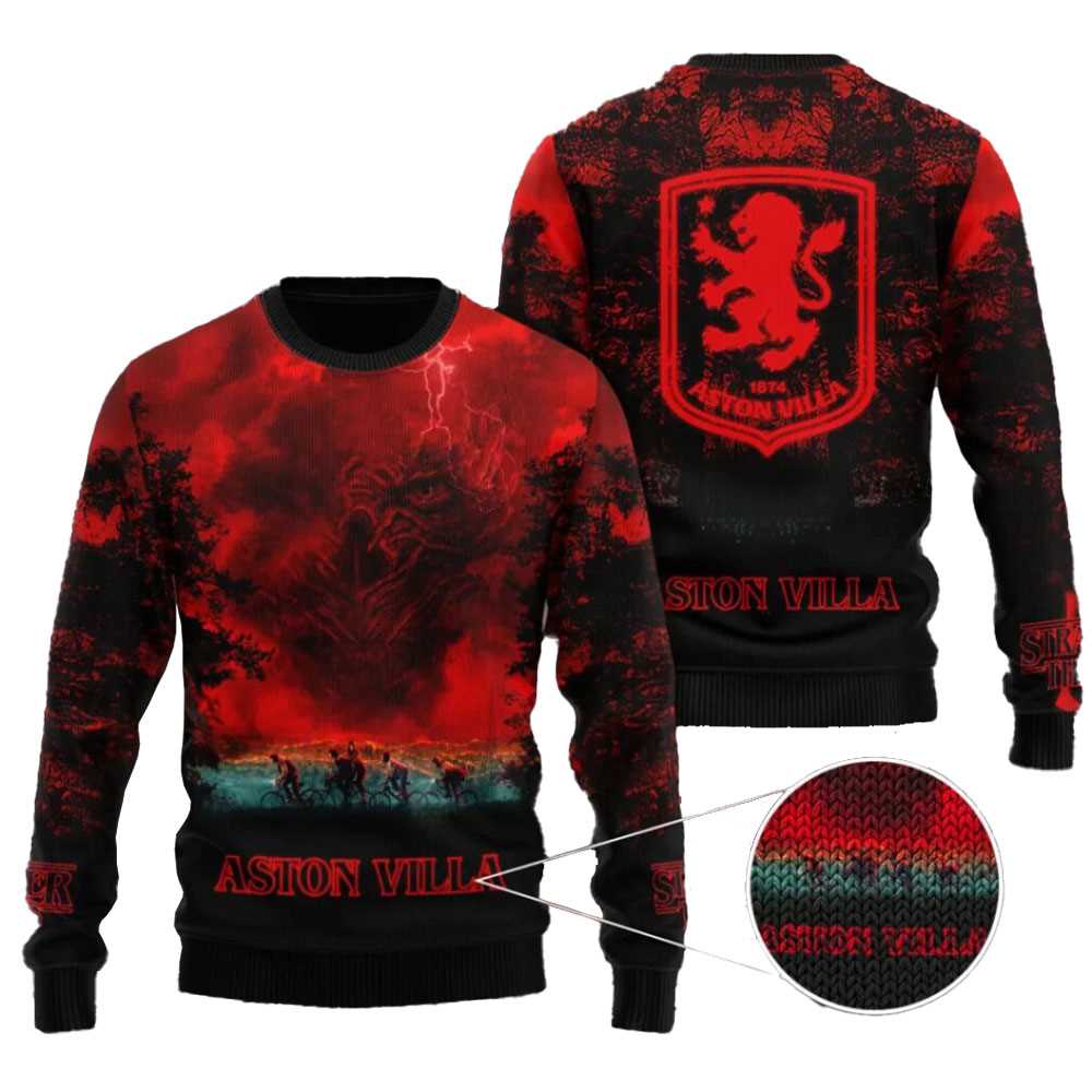 Aston Villa X Stranger Things Ugly Sweater