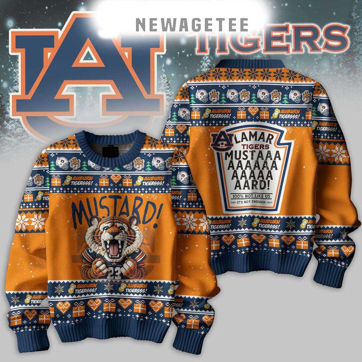Auburn Tigers Mustard Kendrick Lamar Christmas Ugly Sweater