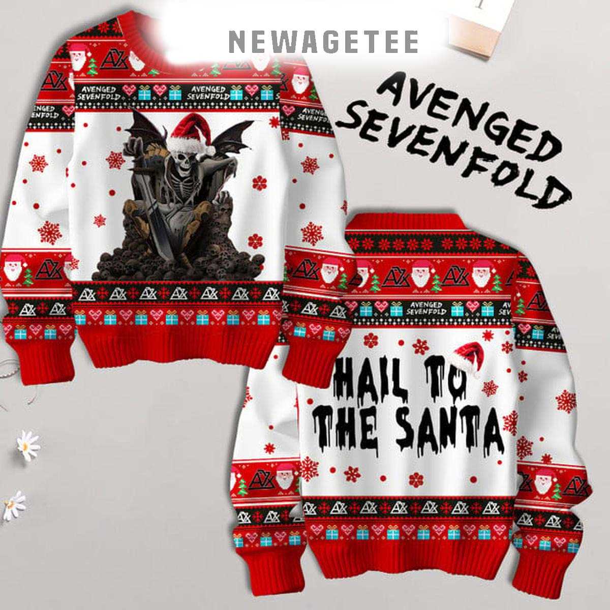 Avenged Sevenfold Hail To Santa 2025 Ugly Christmas Sweater