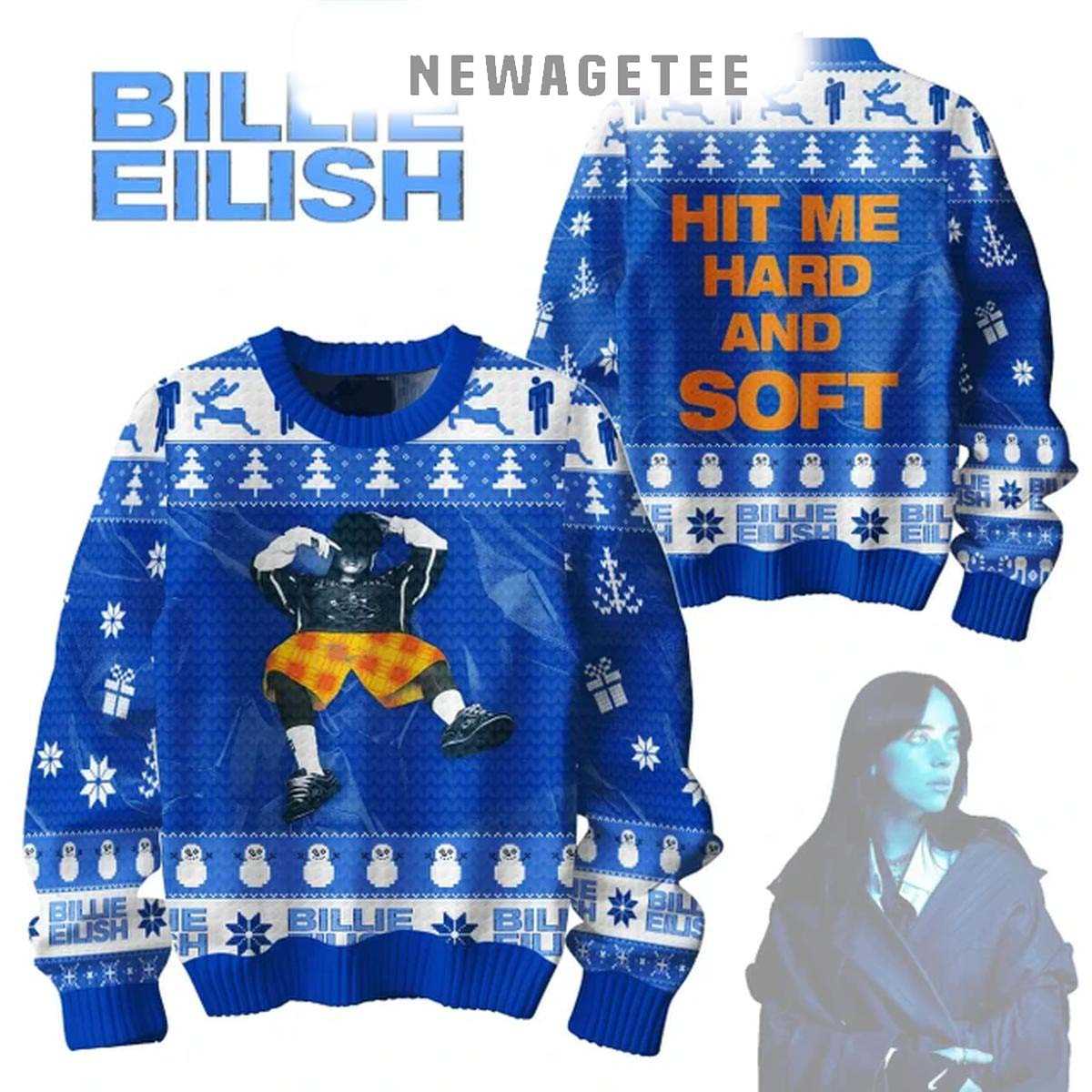 Billie Eilish Hit Me Hard And Soft With Love 2024 Christmas Ugly Sweater