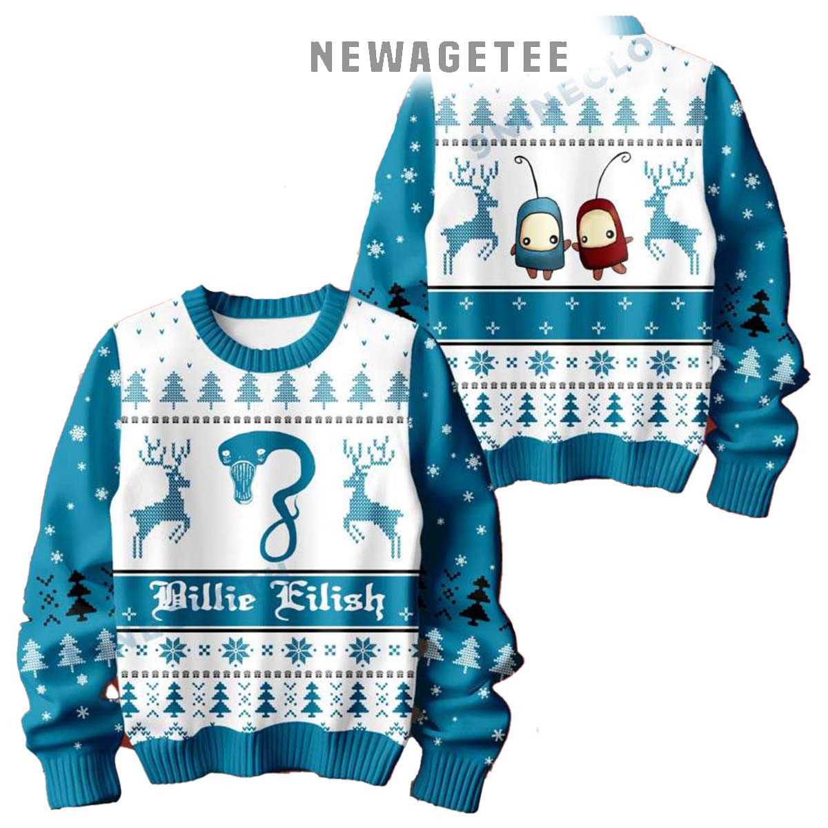 Billie Eilish Ocean Eyes Wildflower Christmas 2024 Ugly Sweater