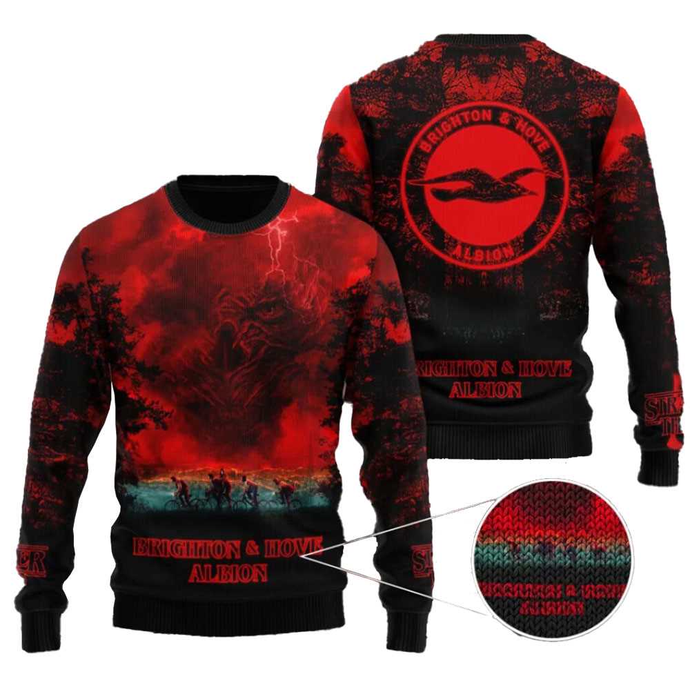 Brighton & Hove Albion Fc X Stranger Things Ugly Sweater