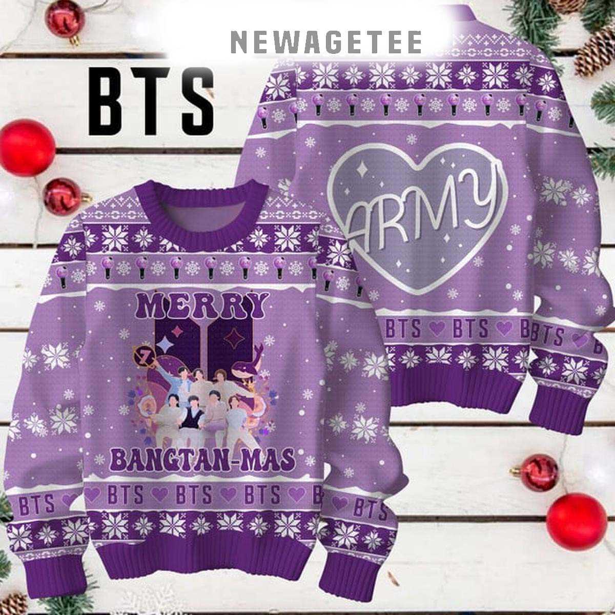Bts Merry Bangtan-mas Army Be Merry 2025 Ugly Christmas Sweater
