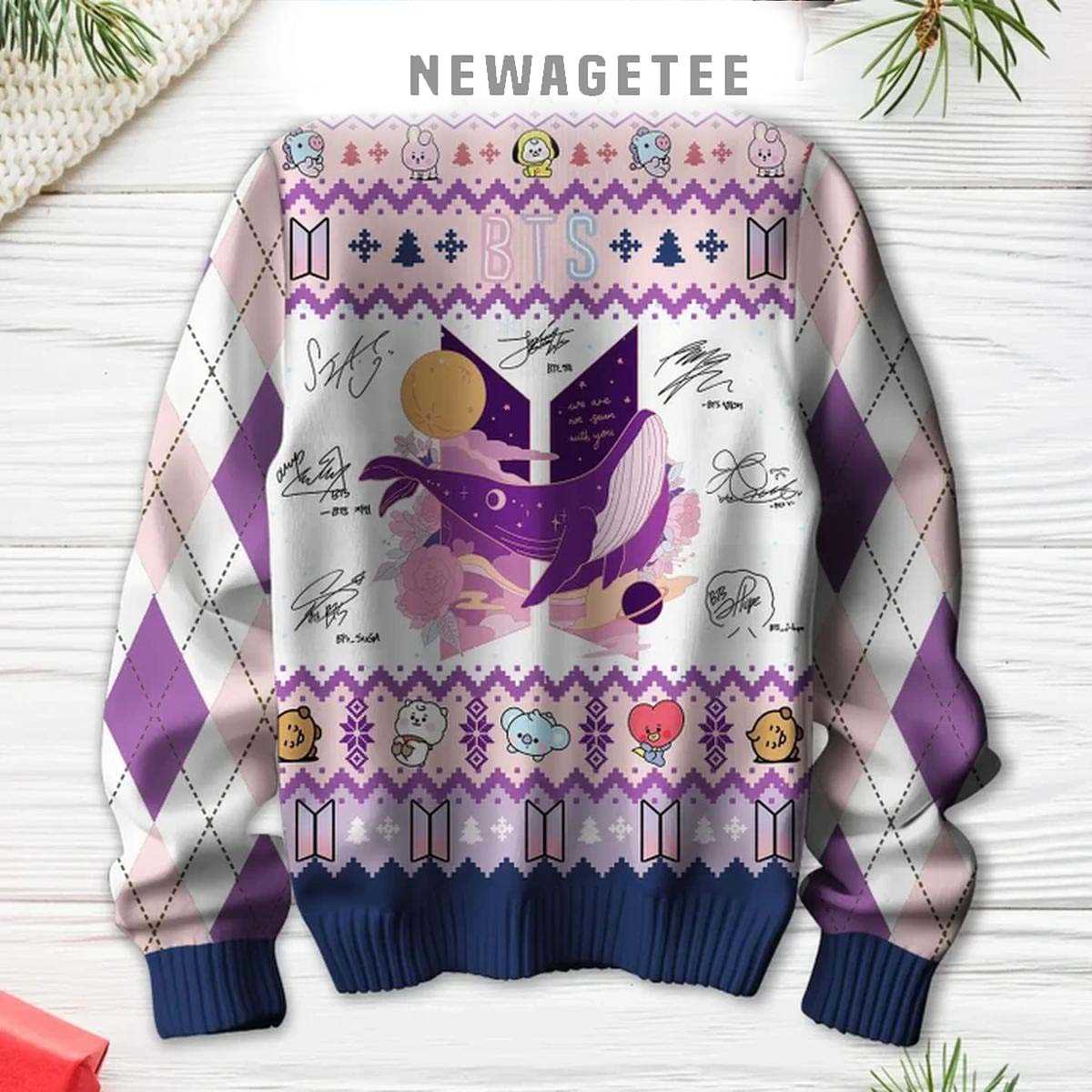 Bts We Are One In Army Christmas Ugly Sweater Bts We Are One In Army Christmas Ugly Sweater