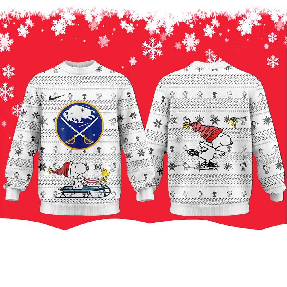 Buffalo Sabres Snoopy Peanuts 2025 Ugly Christmas Sweater Buffalo Sabres Snoopy Peanuts 2025 Ugly Christmas Sweater