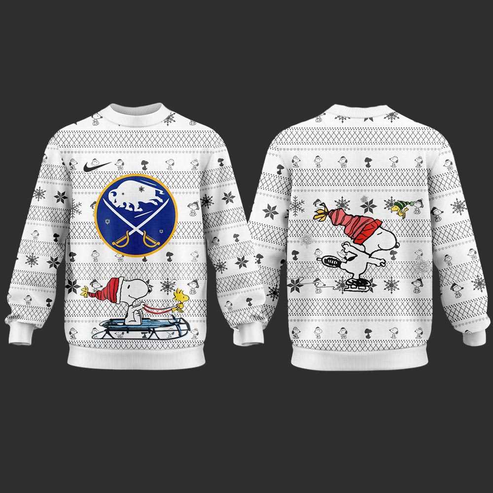 Buffalo Sabres Snoopy Peanuts 2025 Ugly Christmas Sweater Buffalo Sabres Snoopy Peanuts 2025 Ugly Christmas Sweater